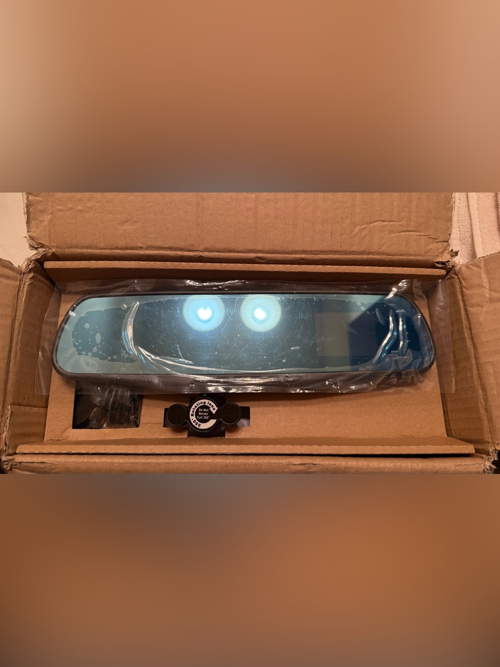 InvenTel HD Mirror Cam Dash Cam 720P 350° Motion Detection NEW Never Used